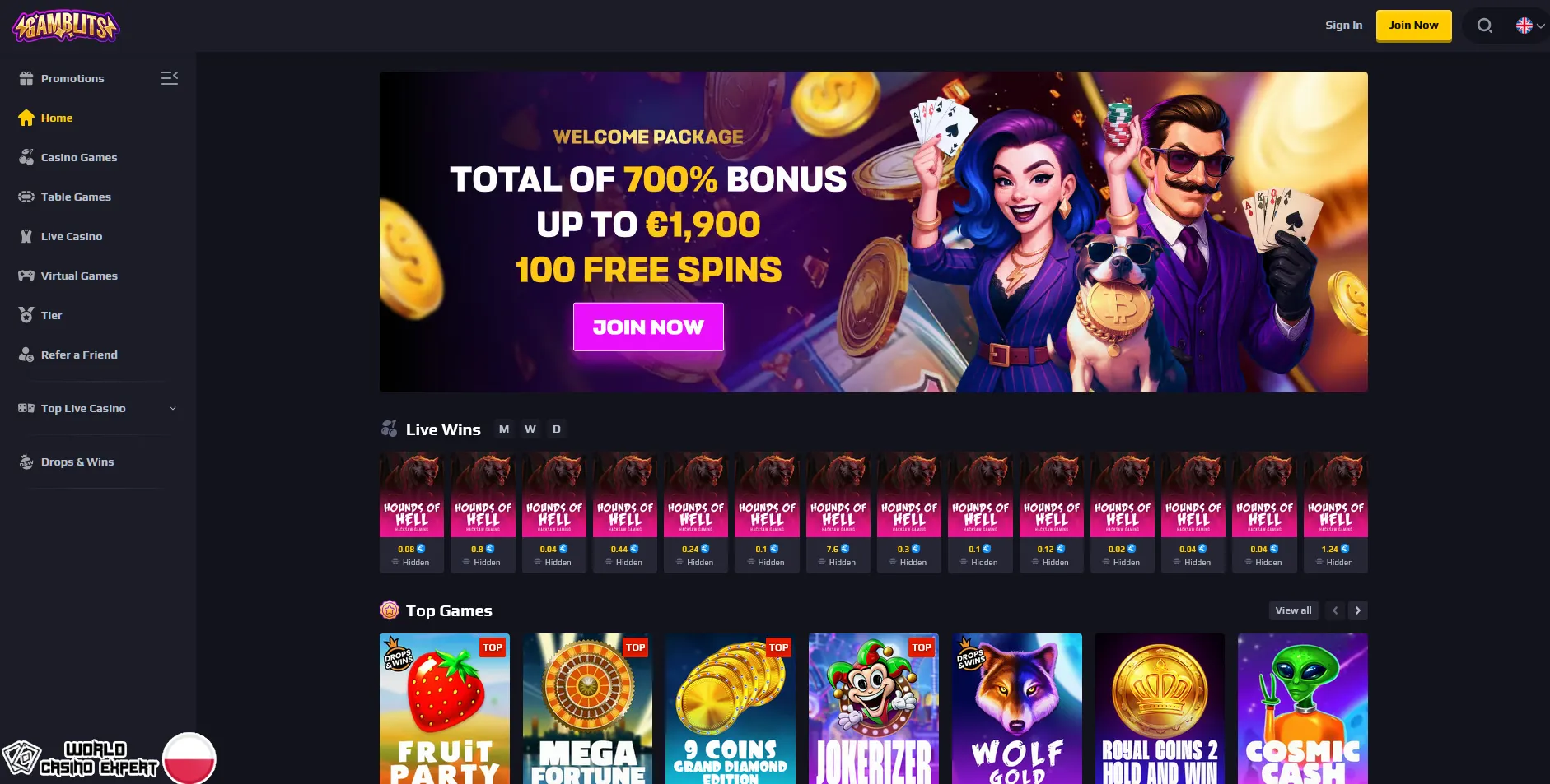 Recenzja kasyna online Gamblits