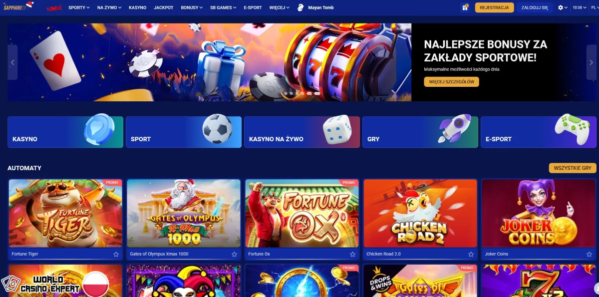 Recenzja kasyna online Sapphirebet