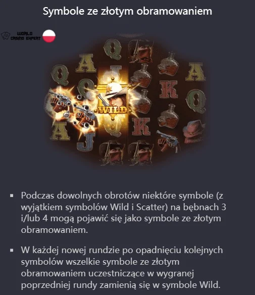 Symbole w złotych ramkach