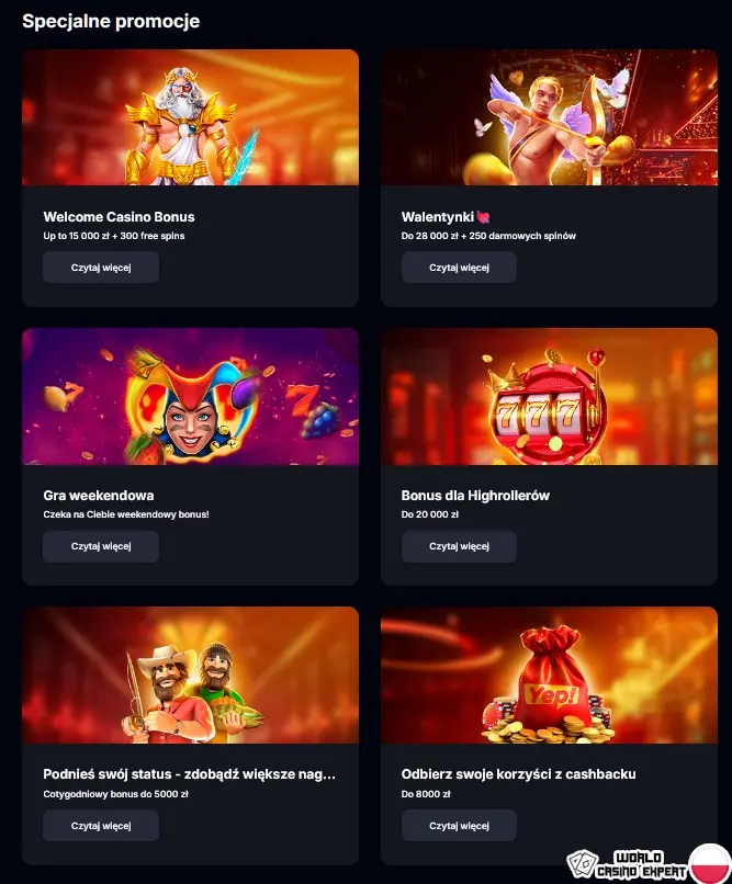 Bonusy Yep.Casino dla graczy w Polsce